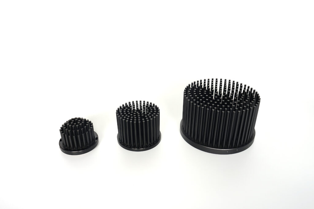 Black anodized forged pin fin heatsink